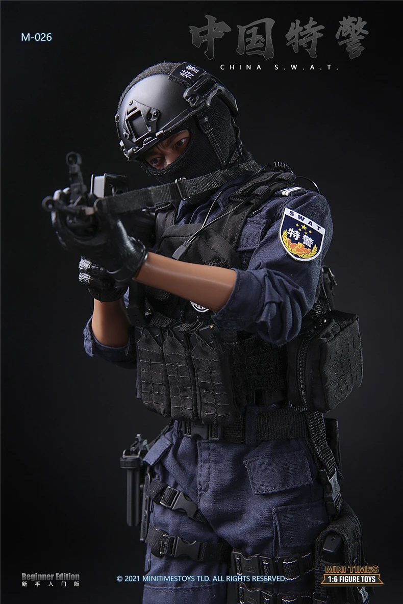 In Stock MINITIMES M026 1/6 Scale Chinese Special Police Special Forces Bulletproof Equipment Full Set 12in Action Figures Model