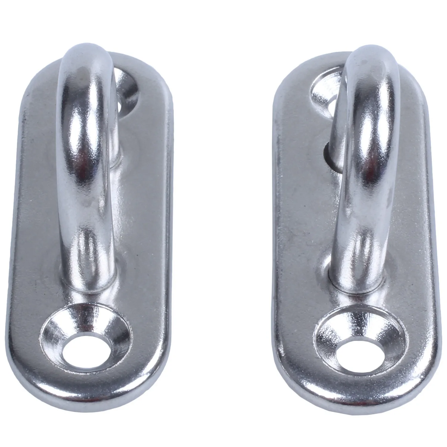 

WFF 4pcs 5mm 304 Stainless Steel Oblong Pad Eye Plate Staple Ring Hook