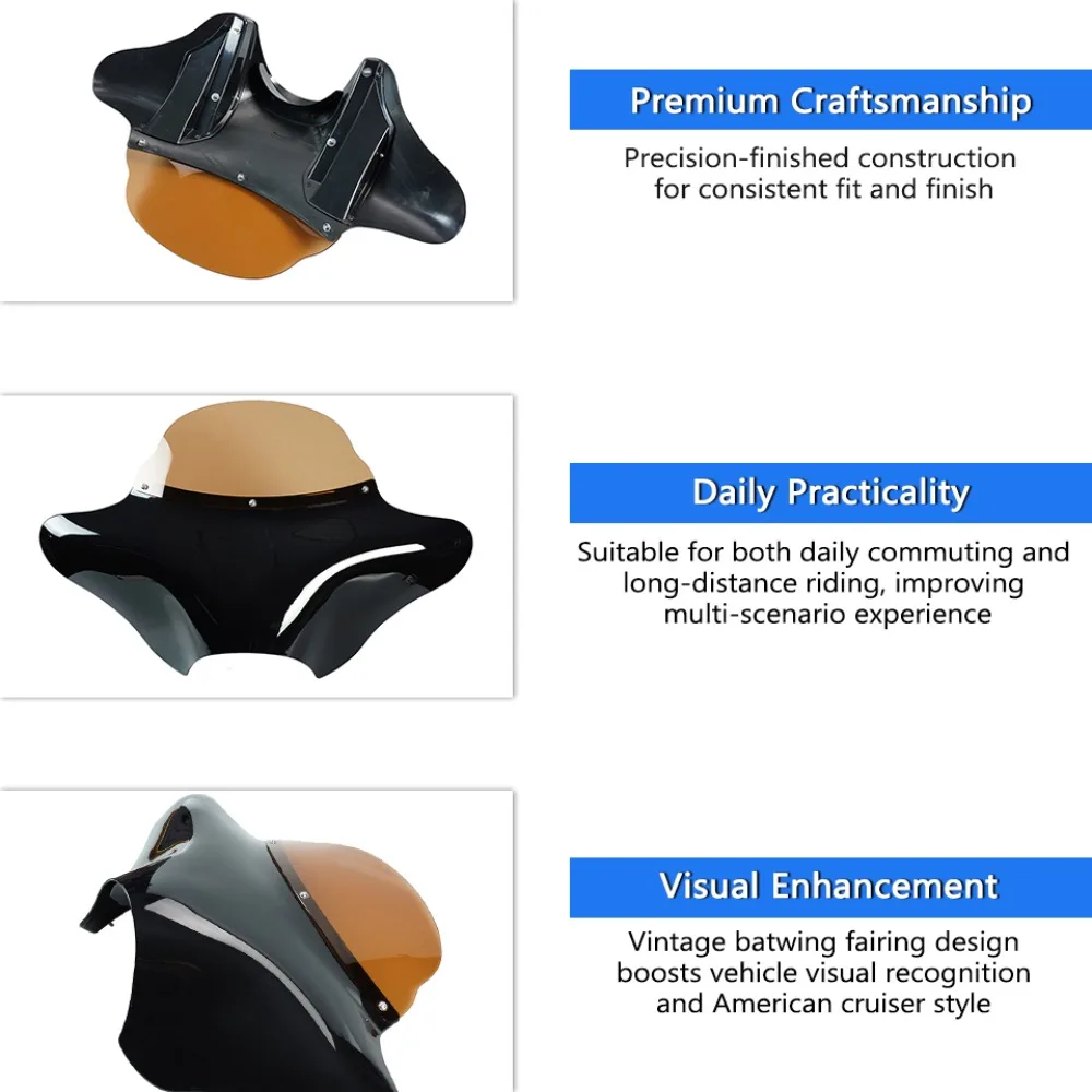 New Motorcycle Batwing Fairing & Windshield Trim Fit For Yamaha V Star 1100 Classic 2000 - 2011 XVS650A 1998 - 2011 2013 - 2015