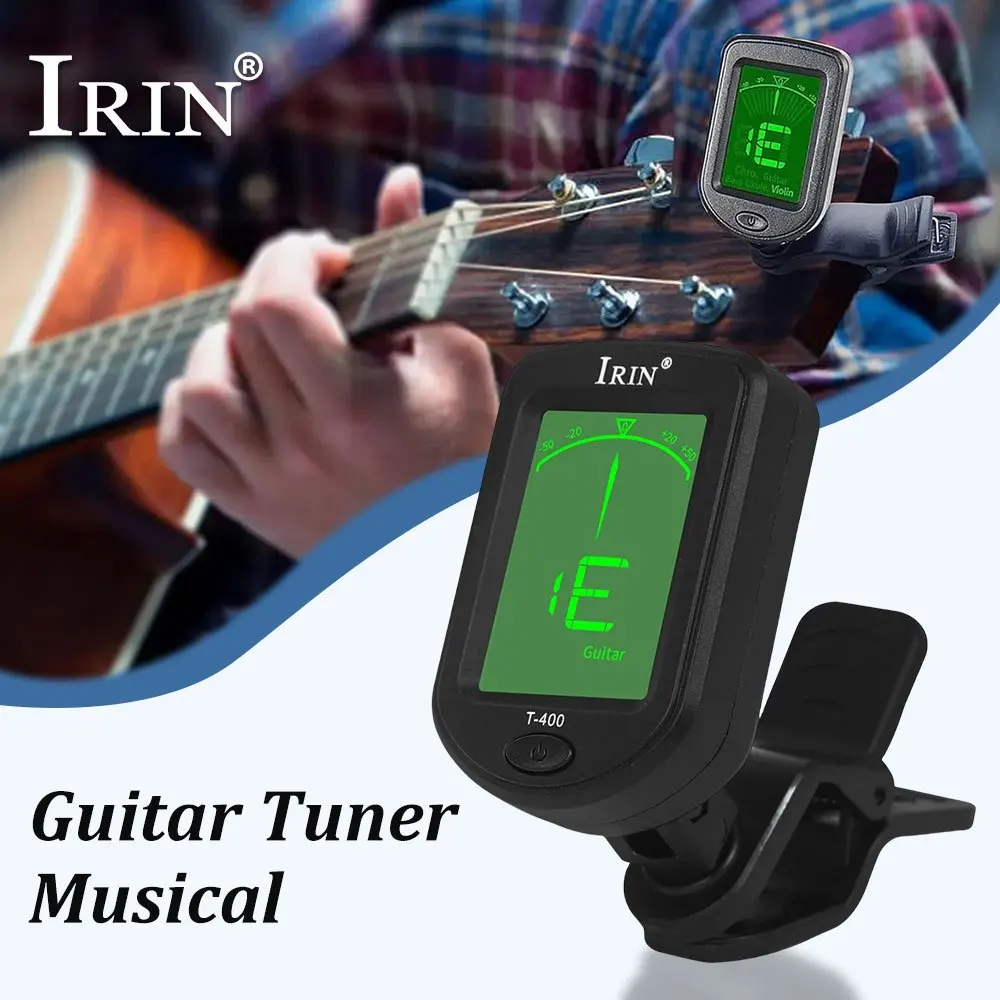 IRIN T-400 Electronic Guitar Tuner Clip On Accurate Chromatic Acoustic/Electric Guitar, Ukulele,Violin,Bass Tuner Multi-function