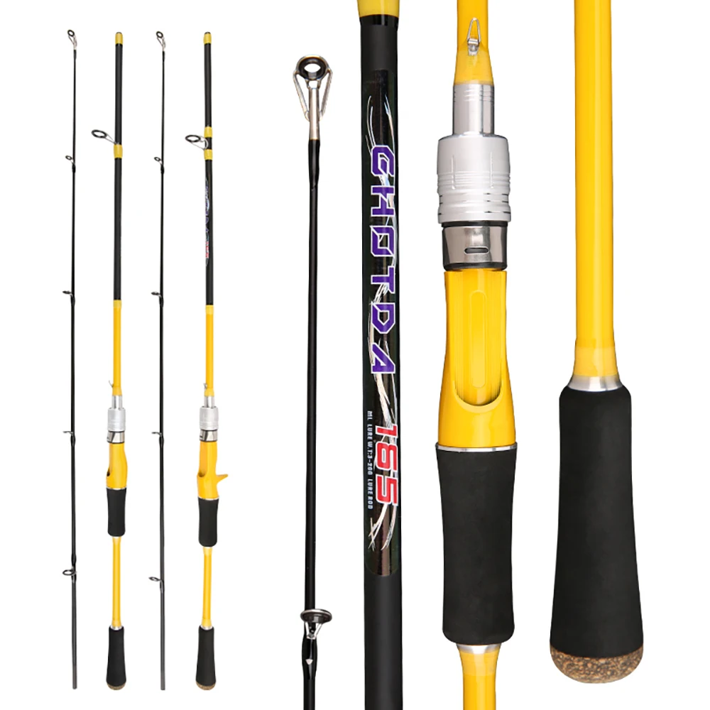 2Section Lure Fishing Rod Carbon Fiber Spinning/Casting Fishing Pole Bait WT 3-20g ML Action Solid Top Fast Fishing Rod1.65/1.8m