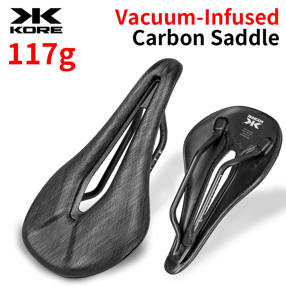 

Road Bicycle Carbon Saddles 117G 240x130MM Matte Black Vaccum-infused Carbon Cushion Lightweight Winter Cycling Accessories