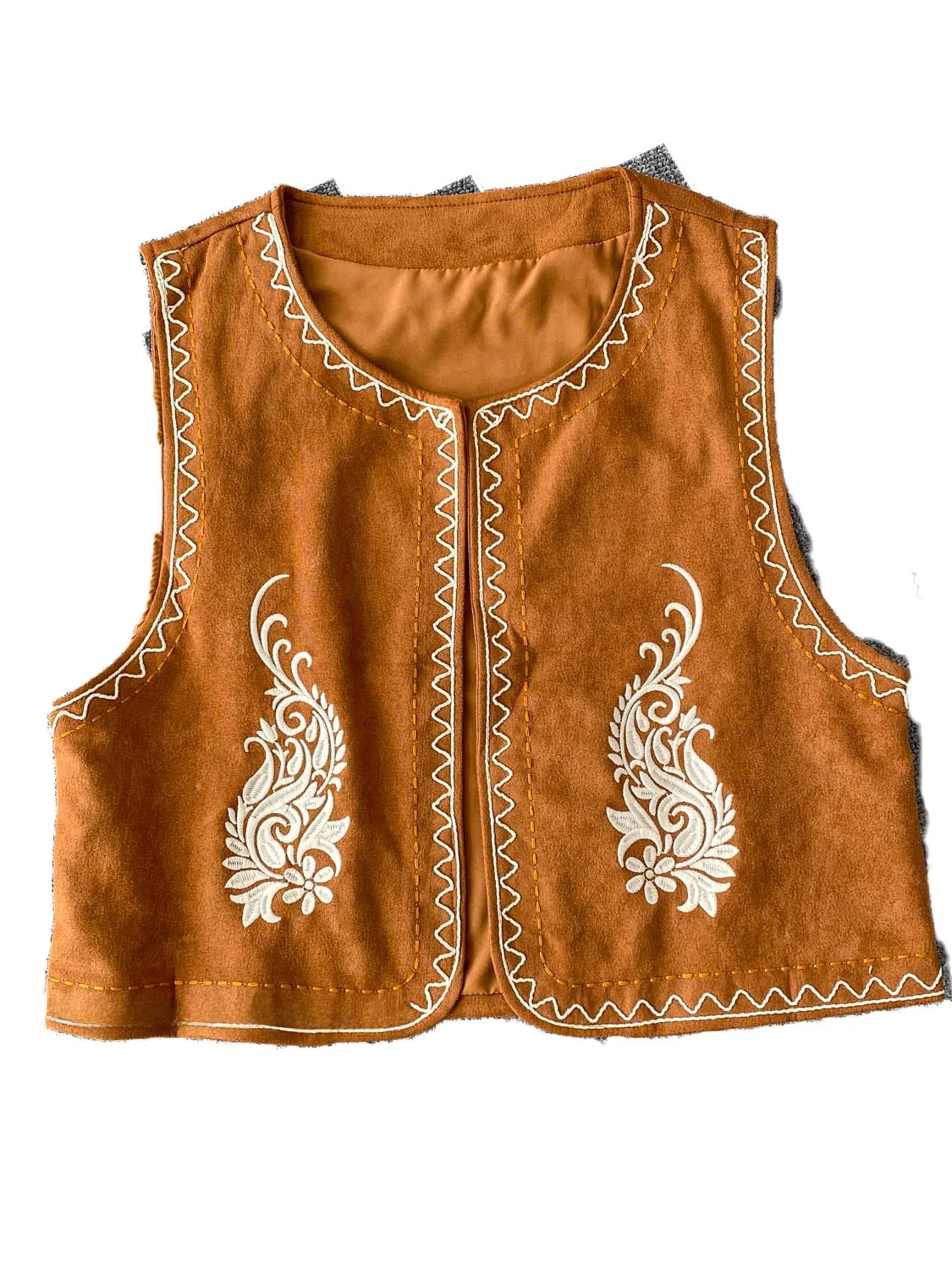 

Ele Embroidered Heavy Work Women's Vest Top Slimming Outerwear Cardigan Summer Faion Commute Sle ort Length