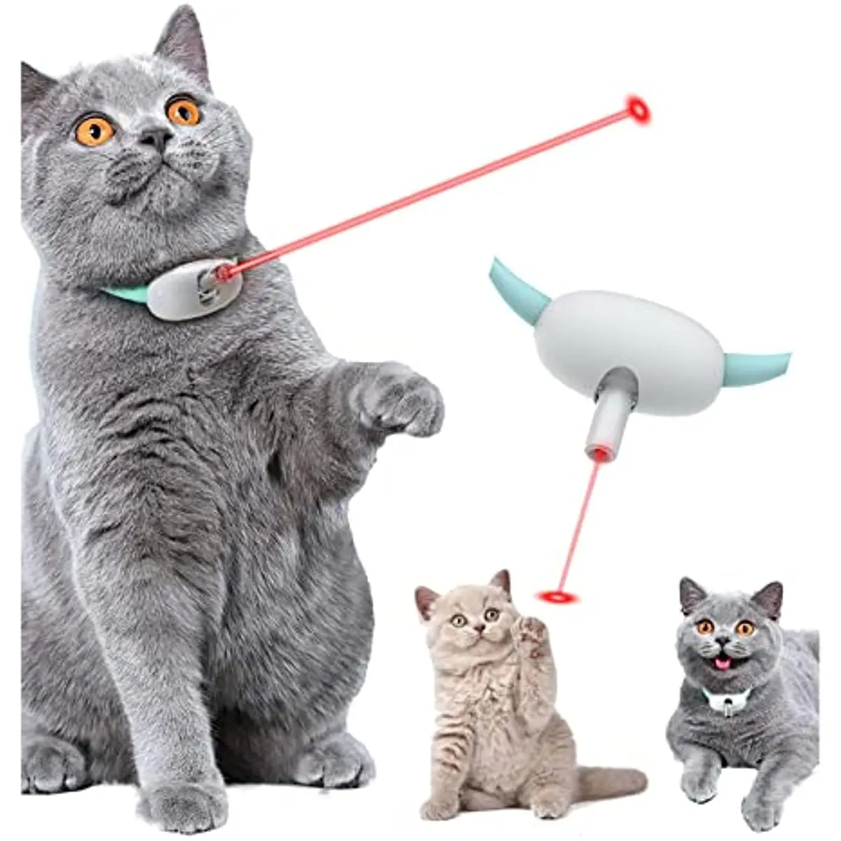 

ATUBAN Electric Smart Amusing Collar for Kitten, Amusing Cat Collar Wearable laser cat Toys, Electronic Training Toy Collars