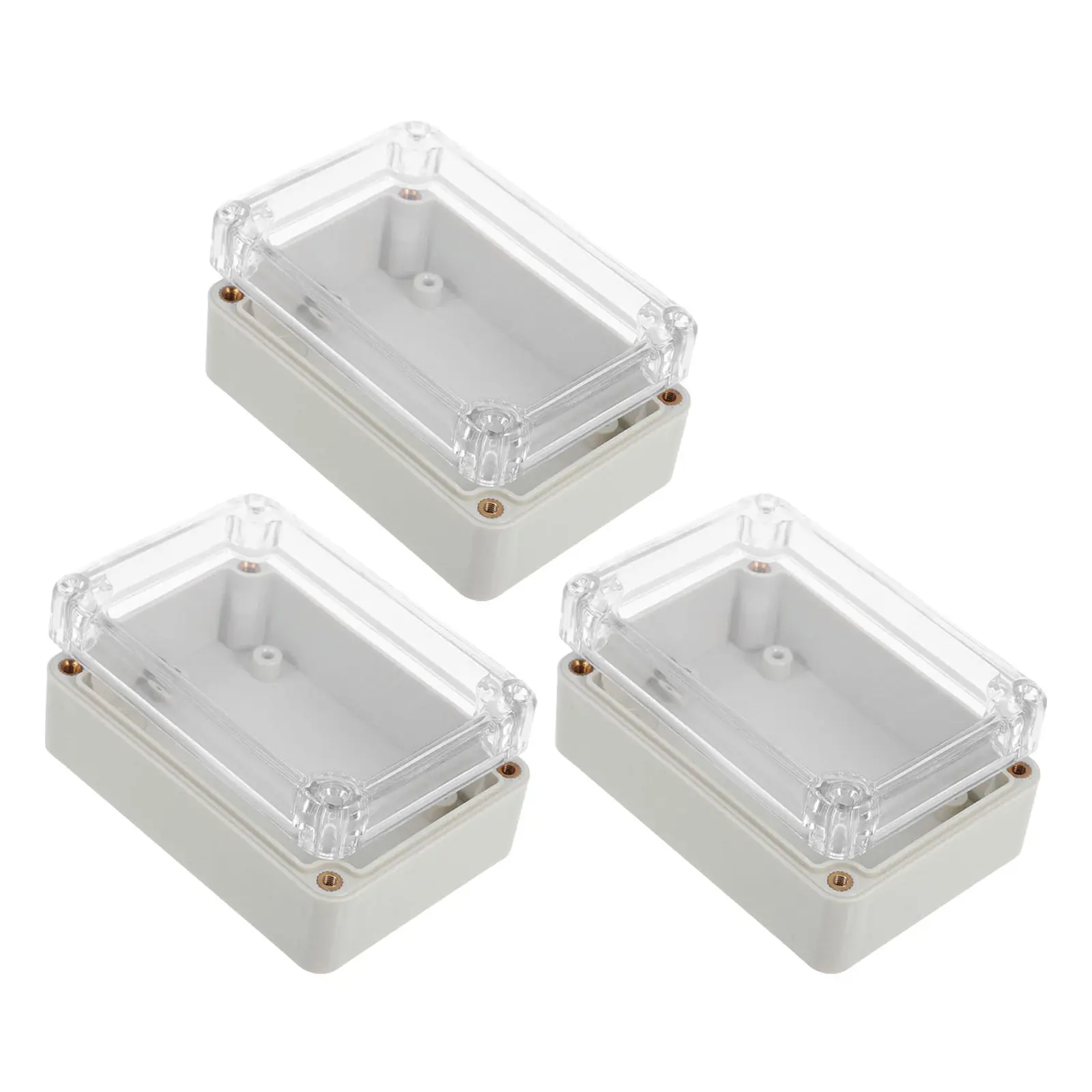 3Pcs Transparent Outdoor Junction Box Waterproof Electrical Enclosure Dustproof Alarm Connection Box for School Park Security