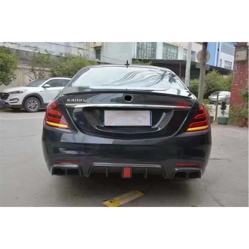 

For Mercedes-Benz S-Class W222 2017-2020 S63 S65 B Style Carbon Fiber Rear Diffuser