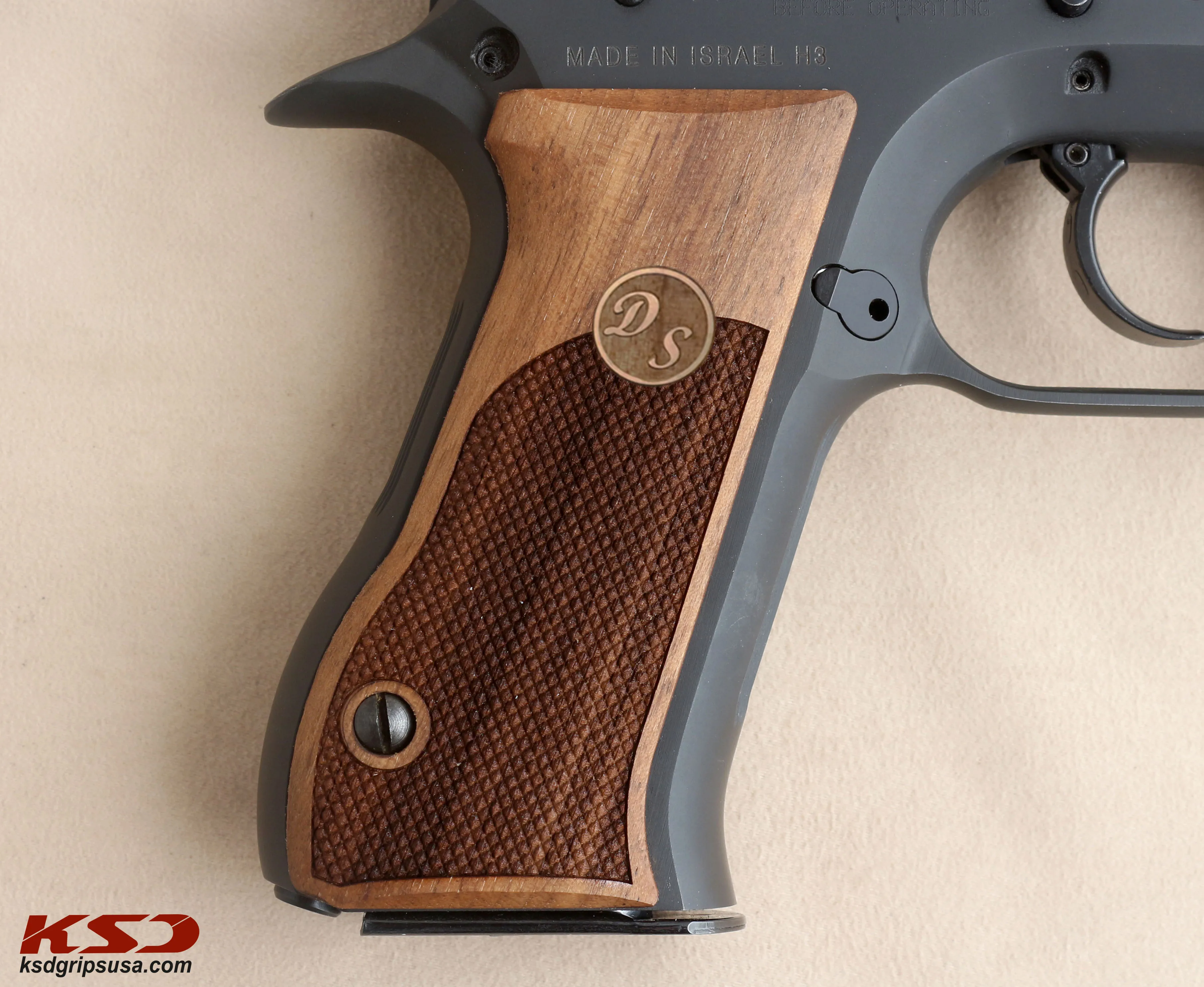 KSD Brand Jericho 941 F / FS Compatible Walnut Grips Diamond