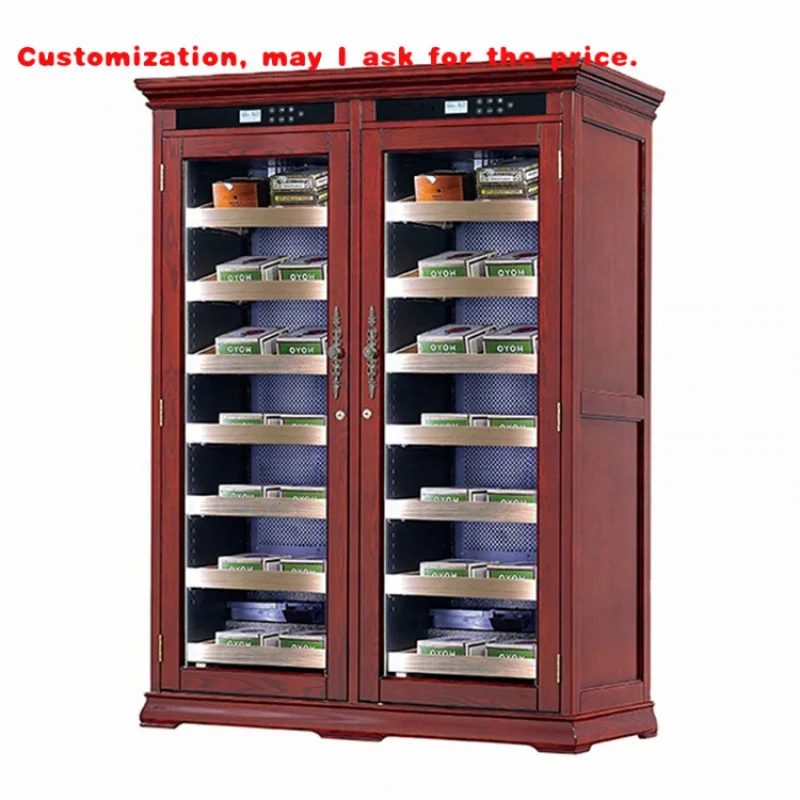 custom.Made in China custom large double glass door electrical cigar humidors sale used display humidor cabinet
