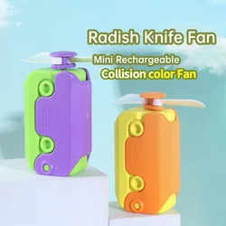 Fan New 3D Gravity Radish Knife Small Fan Small Knife Decompression Toy 3D Printing Small Radish Knife Series Fan