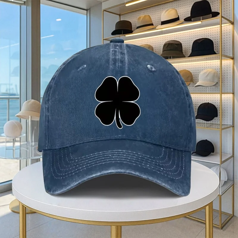 Four-Leaf Clover Baseball Cap Unisex Adjustable Lightweight Cotton Hat Multiple Colors