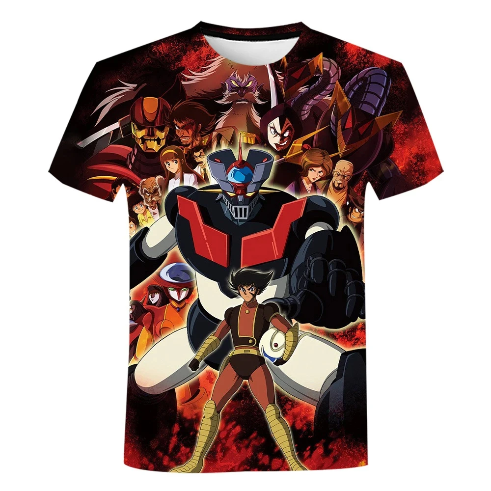 Mazinger Z T-Shirts For Men Anime Robot 3D Print Streetwear Men/Women Casual Fashion Oversized T Shirt Harajuku Kids Clothing