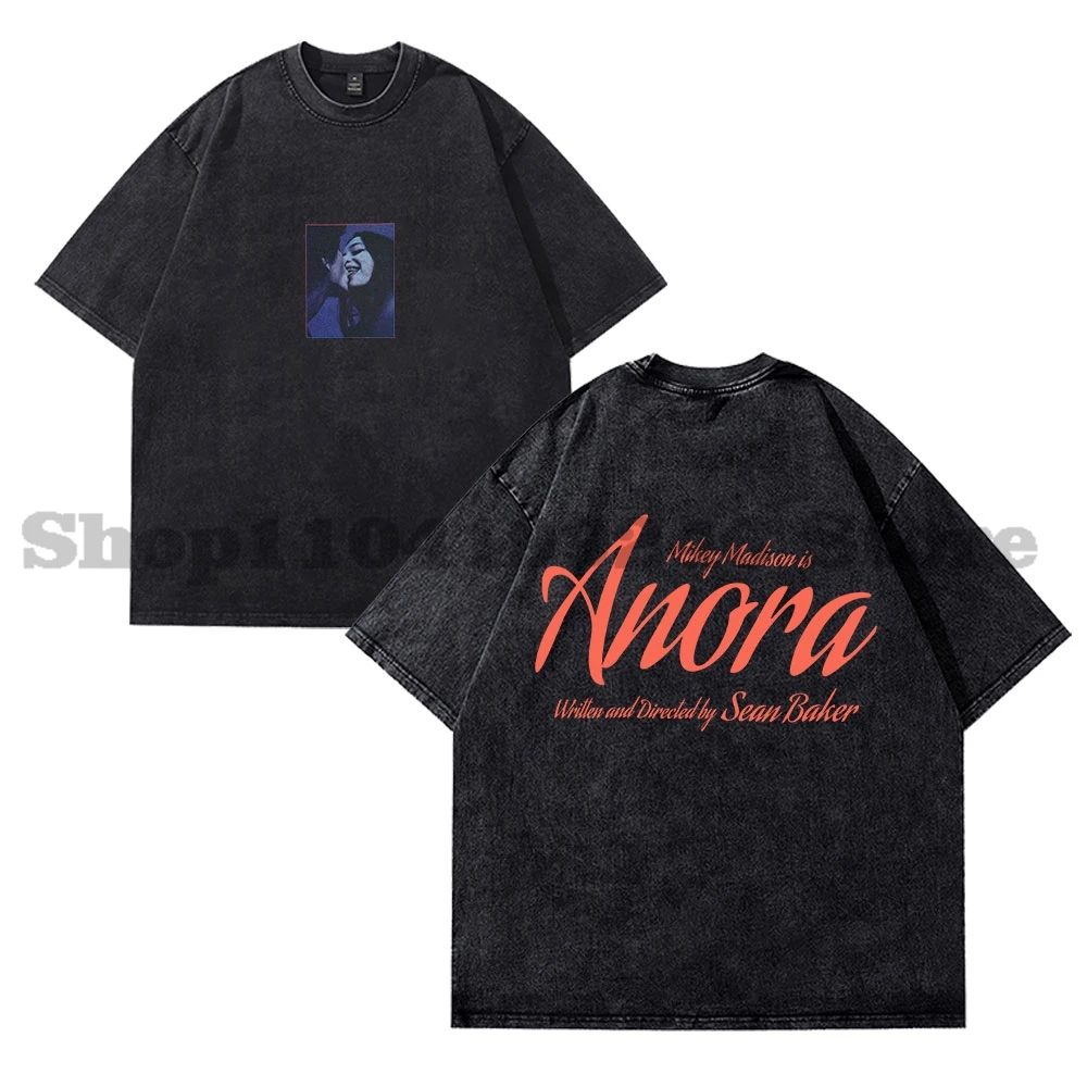 

Anora 2024 Movie Merch T-Shirt Crewneck Short Sleeve Men/Women Cotton Vintage Wash Tee Style7