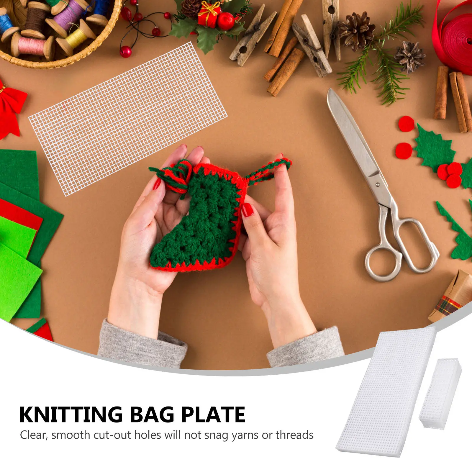 

10Pcs DIY Bag Weaving Plates Knit Grid Sheets Easy to Use Safe Material for Needlework Cross Stitch Braiding Sewing Craft