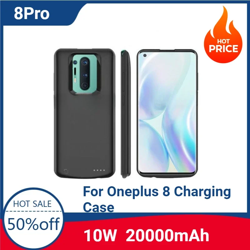 

20000mAh Powerbank Cover For OnePlus 8 Pro Battery Charger Cases External Battery Power Bank Cover For Oneplus 8 Charging Case