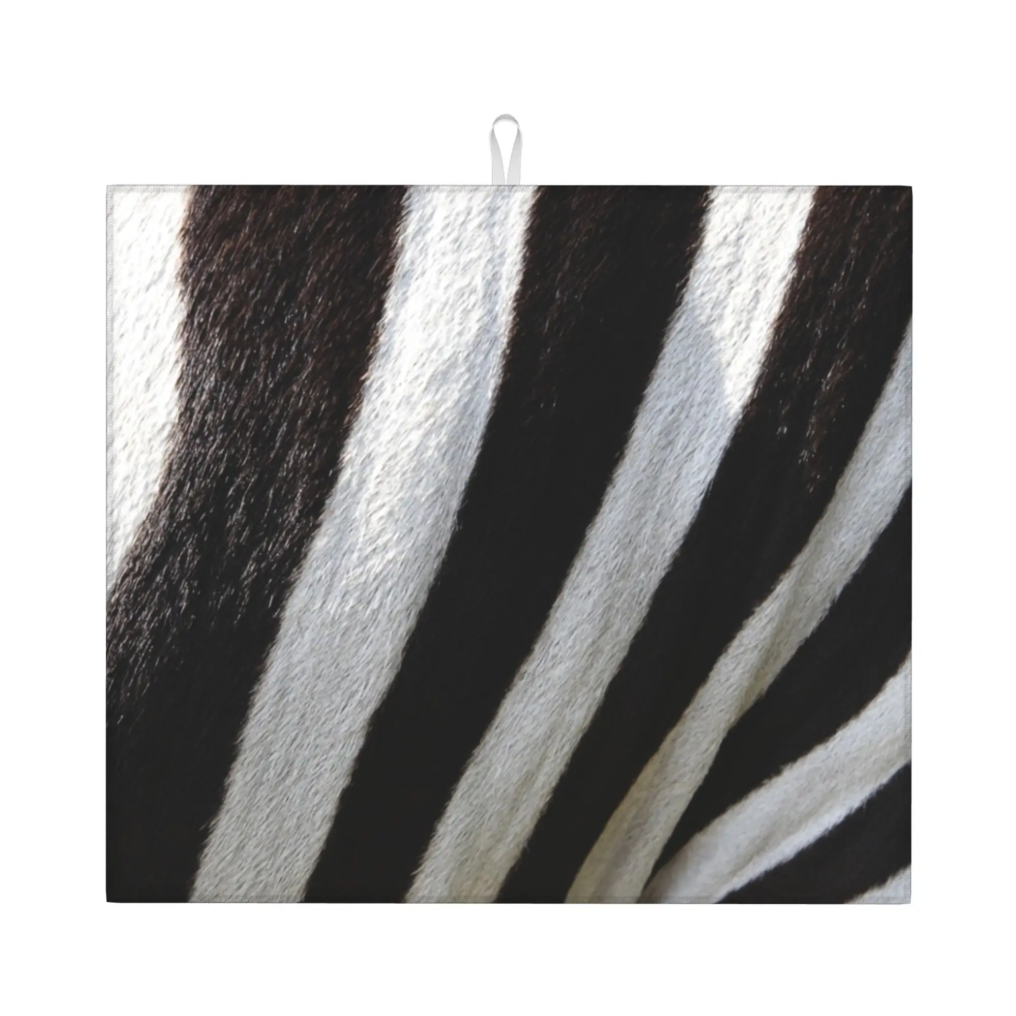 Zebra Stripes Pattern Black White Animal Print Non Slip Kitchen Counter Protector Mat Barware Tableware Drying Mat For Kitchen