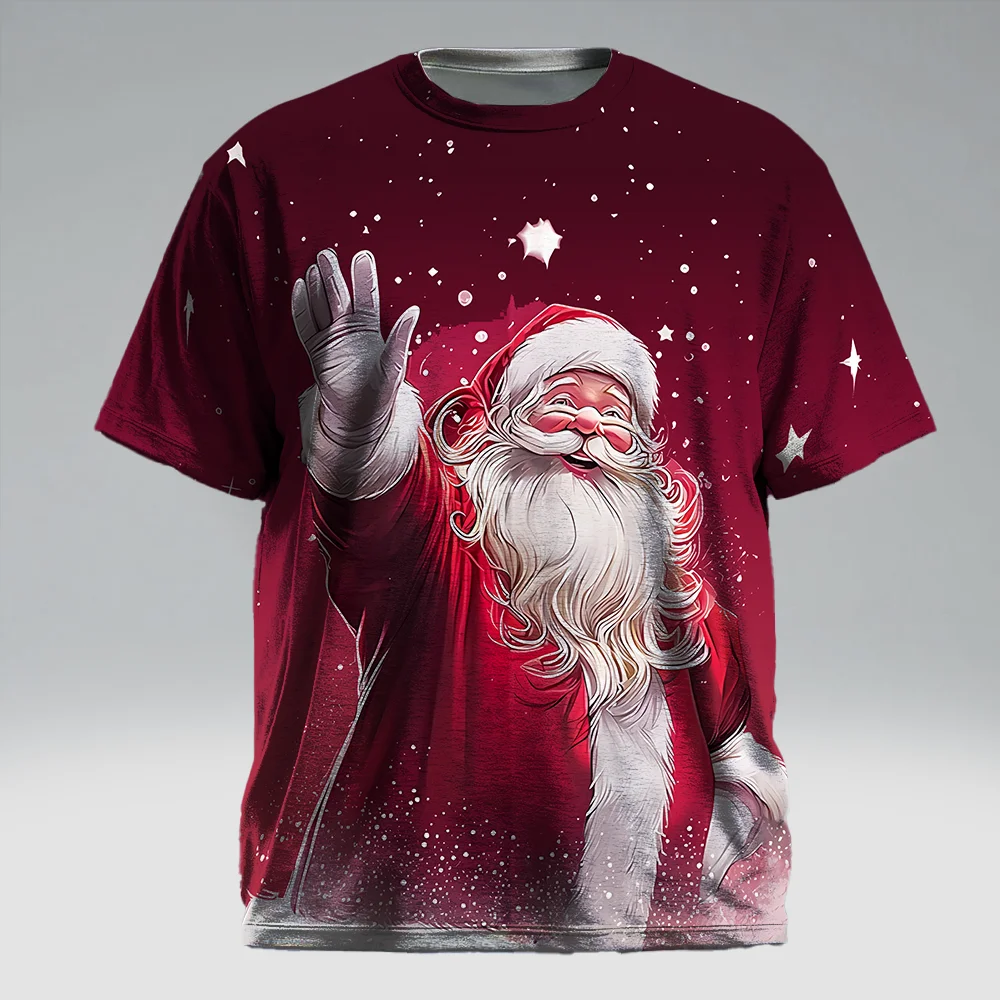 

S-9xl plus size Big & Tall Short Sleeve (Christmas Element) Stylish Red-Green Hues, Lightweight, Fits Guys for All-Day Comfort