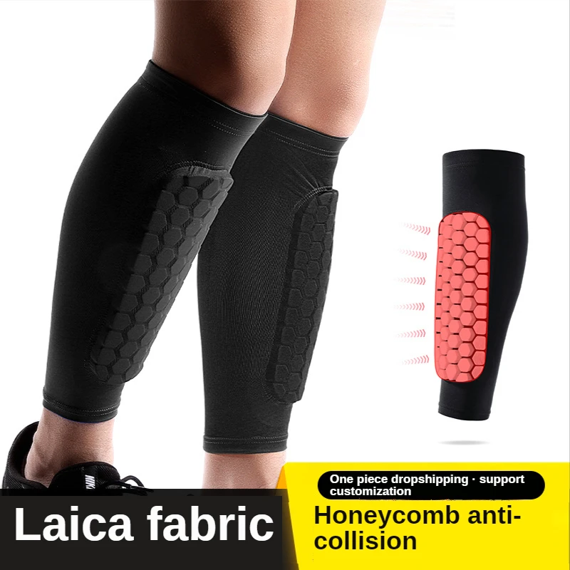 1PC Honeycomb Football Shields Soccer Shin Guard Football Legging Shin Pads Leg Sleeves Adult Support Protective Gear Canilleras