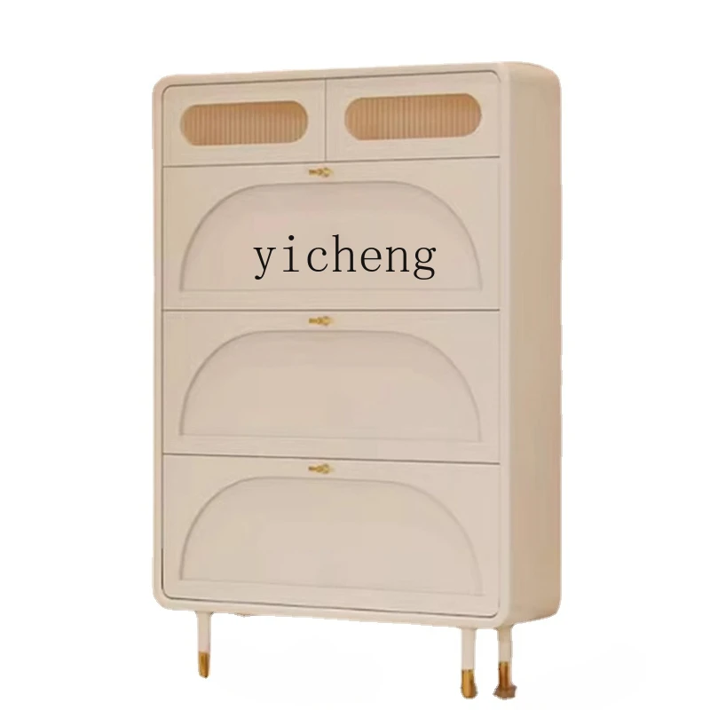 Tqh Tilting Shoe Cabinet Door Home 2024 New Popular Entrance Cabinet Integrated Economical Large Capacity Home Cabinet