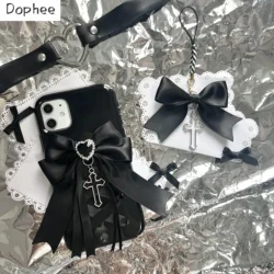 Dophee Original Landmine Series Mobile Phone Cover Personality Rhinestone Cross Bow Spice Girls Phone Case IPhone 14 15 Promax