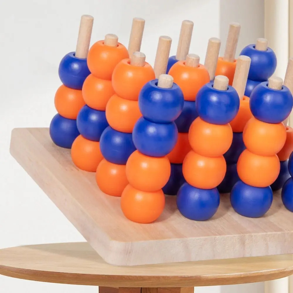 

Four In A Row 4 Beads 3D Four Connect Chess Puzzle Educational Wooden Gobang Strategy Safety Materials