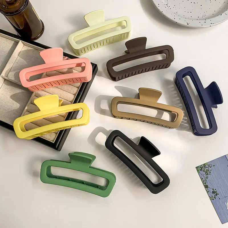 

Solid Color Rectangle Women's Hair Clips Fashion Sweet Style Shark Clips Vacation Gift Party Hair Grab Women's Hair Accessories
