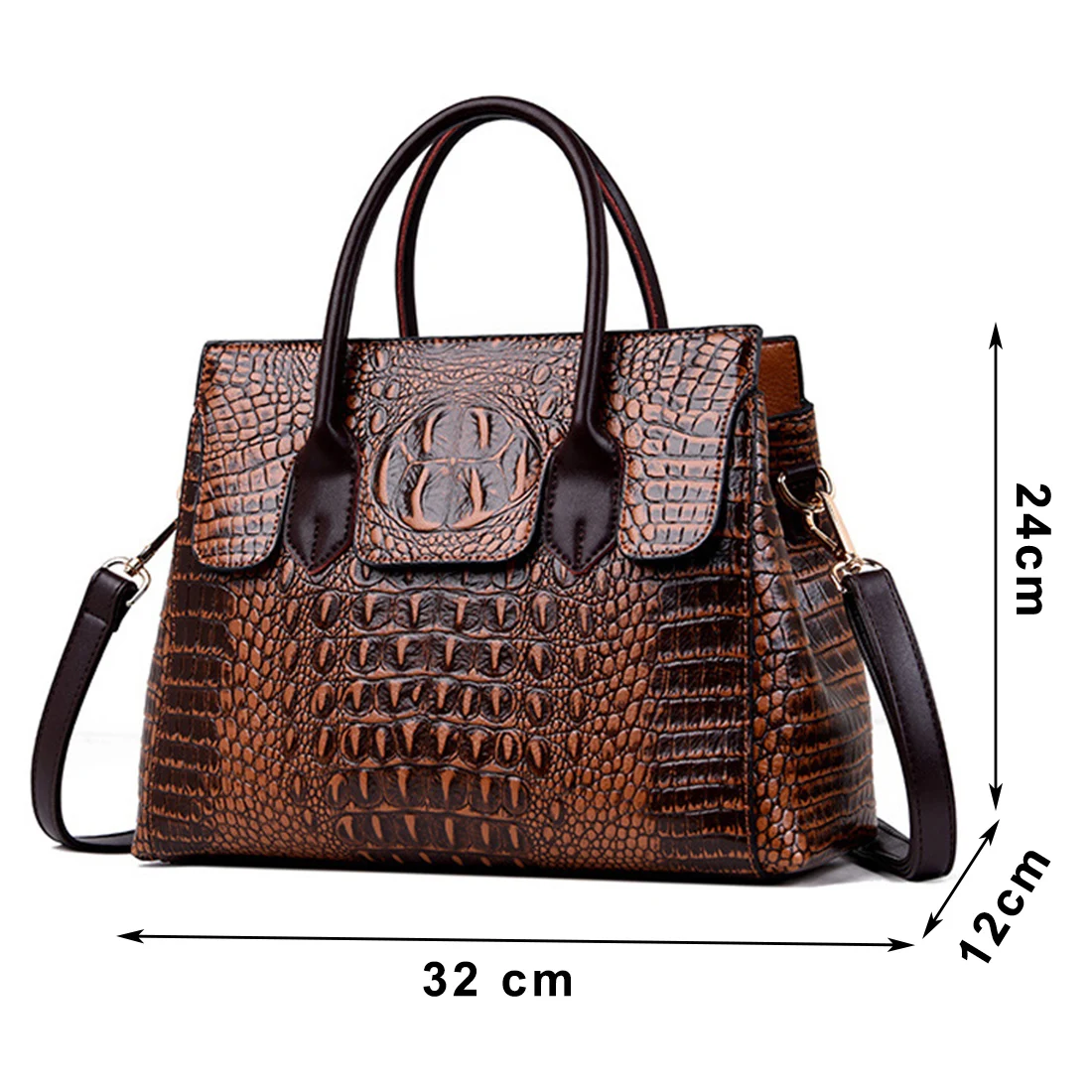 Shoulder Bags for Women Leather Handbags Designer Crocodile Retro Tote