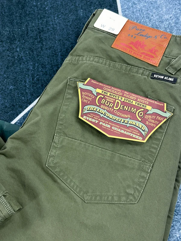 Heavyweight Pure Cotton Straight Leg Casual Pants Men's American Retro Washed Workwear Trousers  Color Simple Trendy Men...