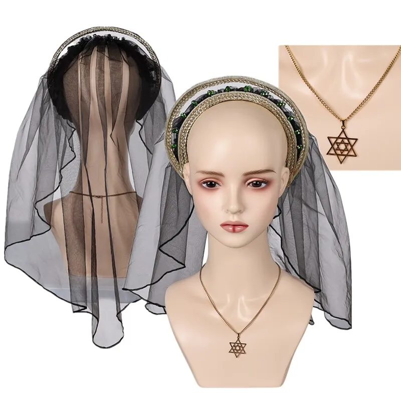 Alicent-collar de velo de torre alta para mujer, diadema de juego de rol, accesorios de disfraz de Carnaval de Halloween, regalos de utilería para adultos