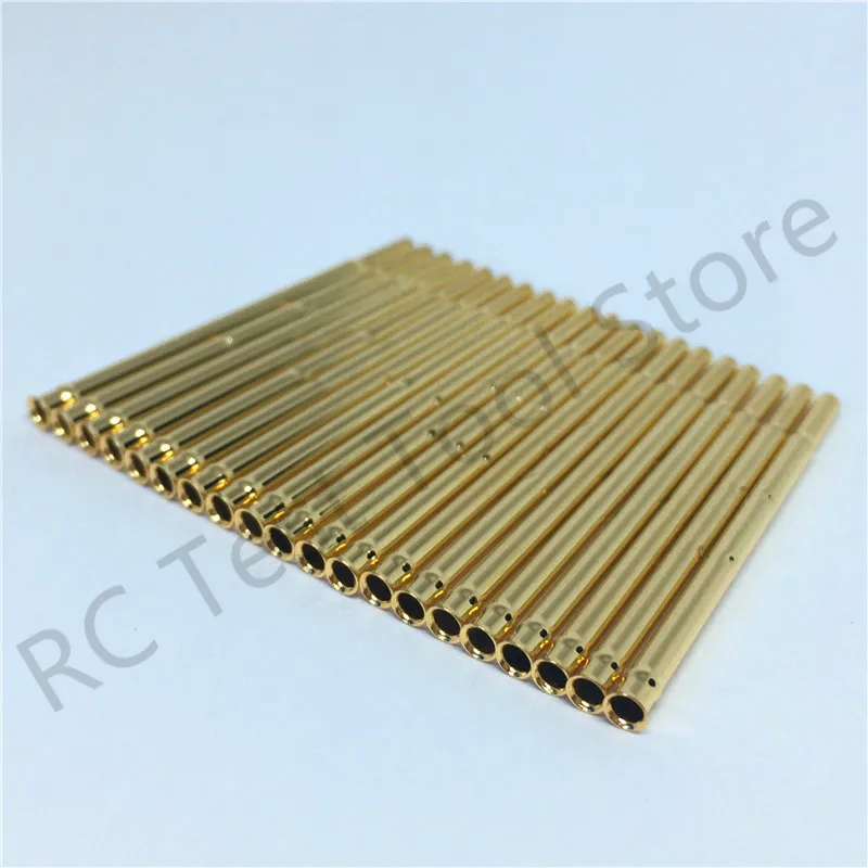 20/100PCS R75-1C Test Pin P75-B Receptacle Brass Tube Needle Sleeve Seat Crimp Connect Probe Sleeve 17.5mm Outer Dia 1.32mm