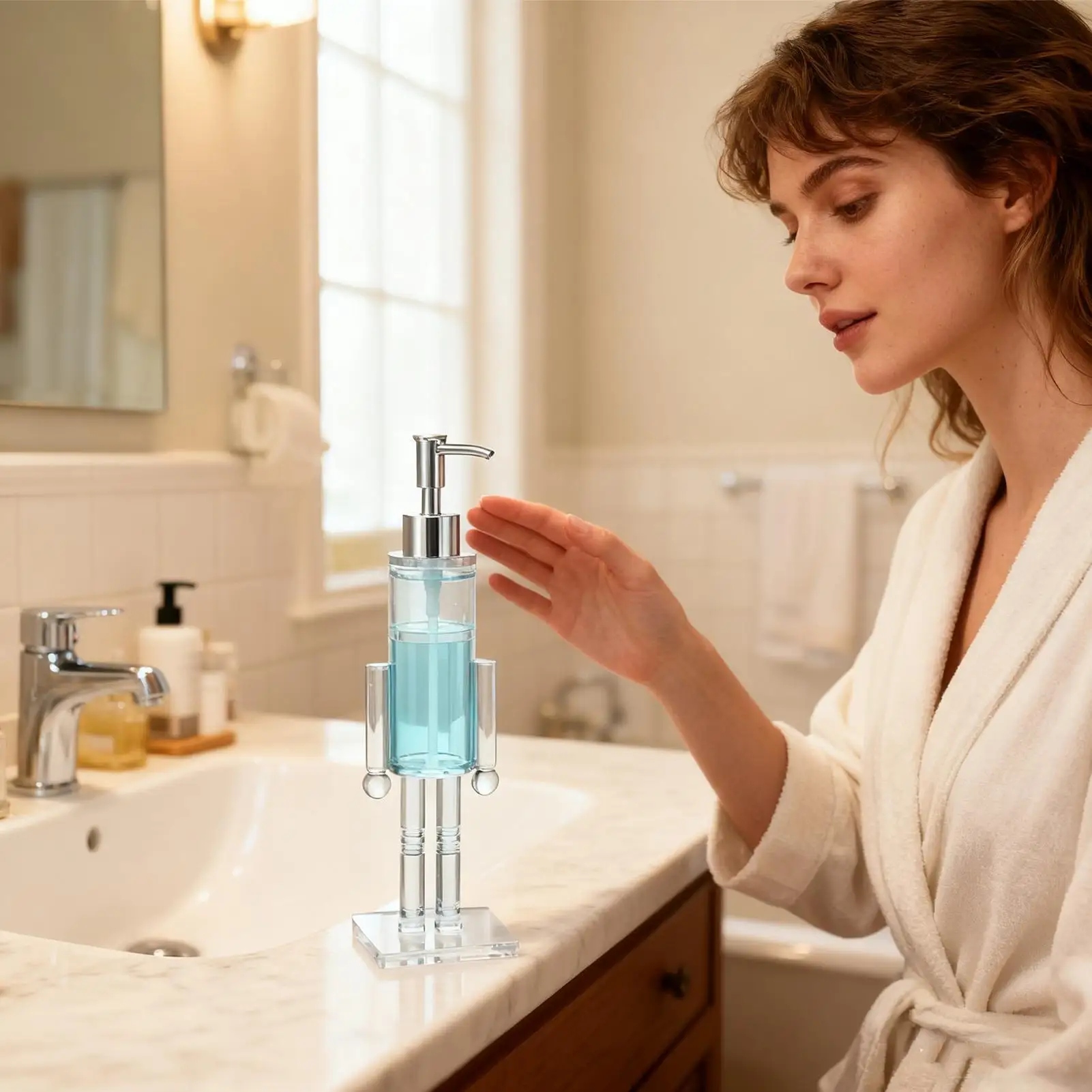 

Дозатор для мыла Щелкунчик для ванной комнаты Многоразовая праздничная бутылка Рождественский дозатор мыла для кухонной раковины для стойки Домашний декор