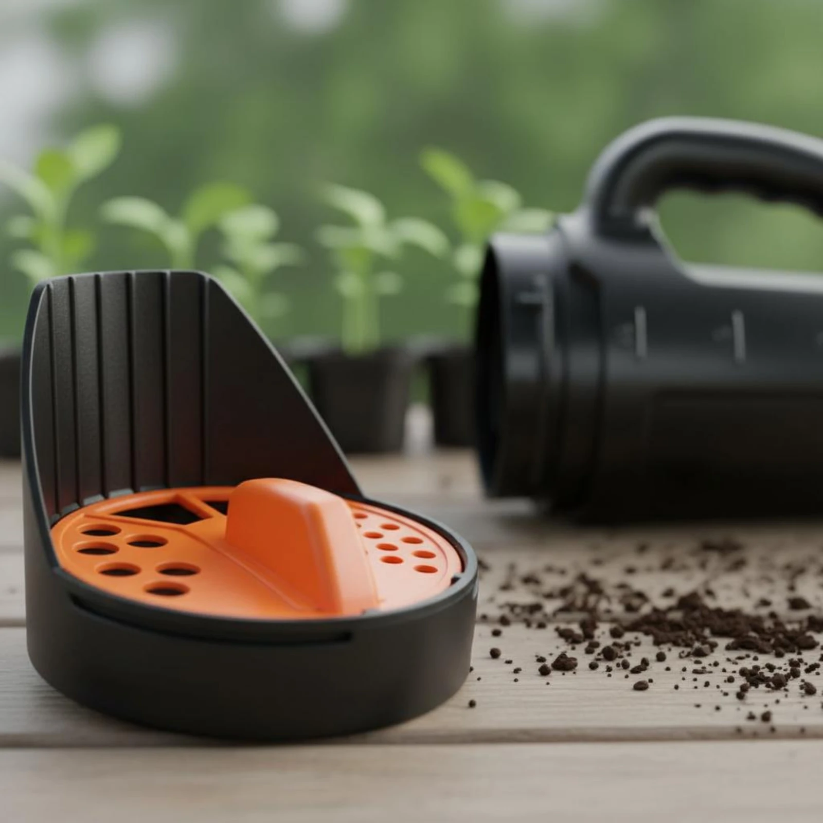 2 Pieces Handheld Sower and Shovel Set Adjustable Adjustable Lid Lid Dispenser Jug with Shovel Lawn Soil Enhancer Distributor