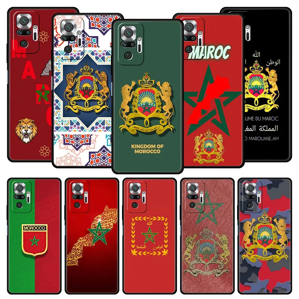 Etui na telefon do Xiaomi Redmi Note 14 13 12 5G 11 10 Pro Plus 4G 9S 9 14C 13C 12C 10C 9C 9A Pokrowiec z flagą marokańską Paszport marokański