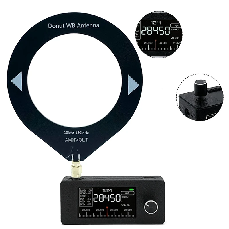 SI4732 Мини-радиоприемник 9,9 кГц-181 МГц + 2 антенны Портативный коротковолновый радиоприемник SW LW AM FM SSB Мини SI4732 Радио