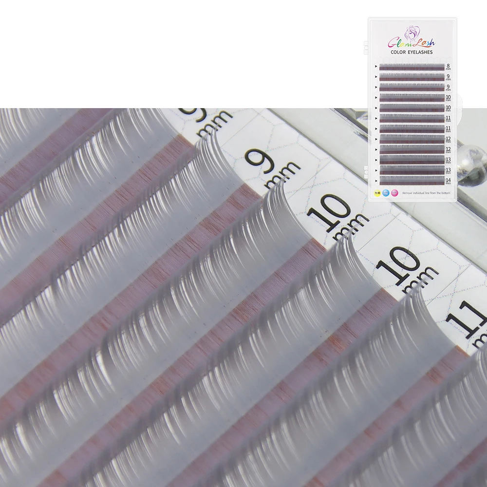 GLAMLASH Colored Individual False Eyelashes Natural Long