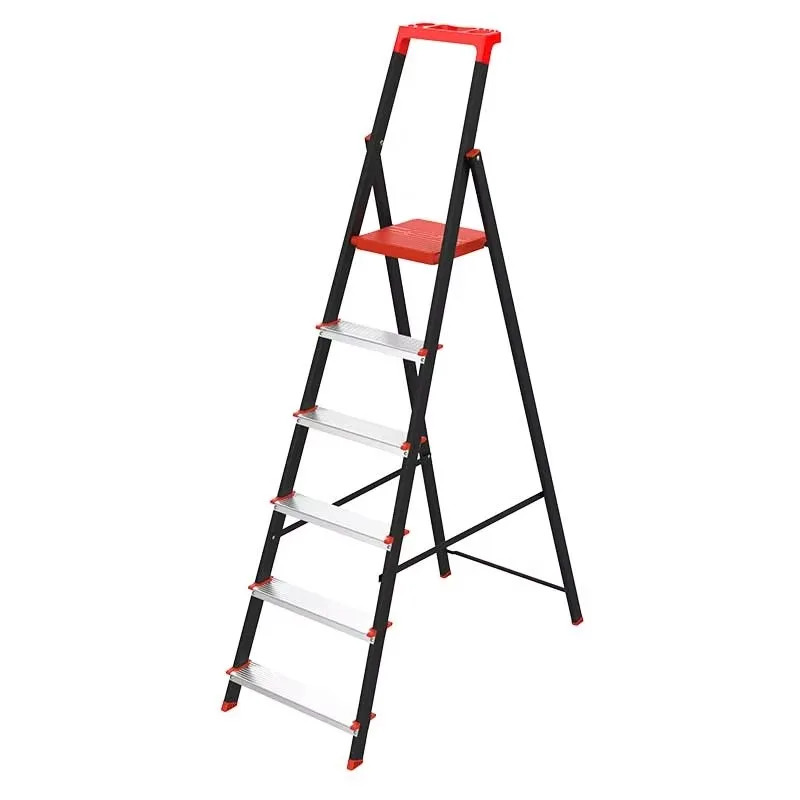 150kg Max Load Modern Design Outdoor Portable Escaleras Steel Material 4 5 6 Step Aluminum Step with Tooltray