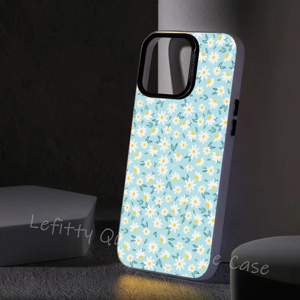 الفاكهة الخضراء الزهور شظايا جراب هاتف آيفون 16 15 14 13 12 11 برو ماكس ماتي أورورا متعدد الألوان الليزر التدرج Funda #6