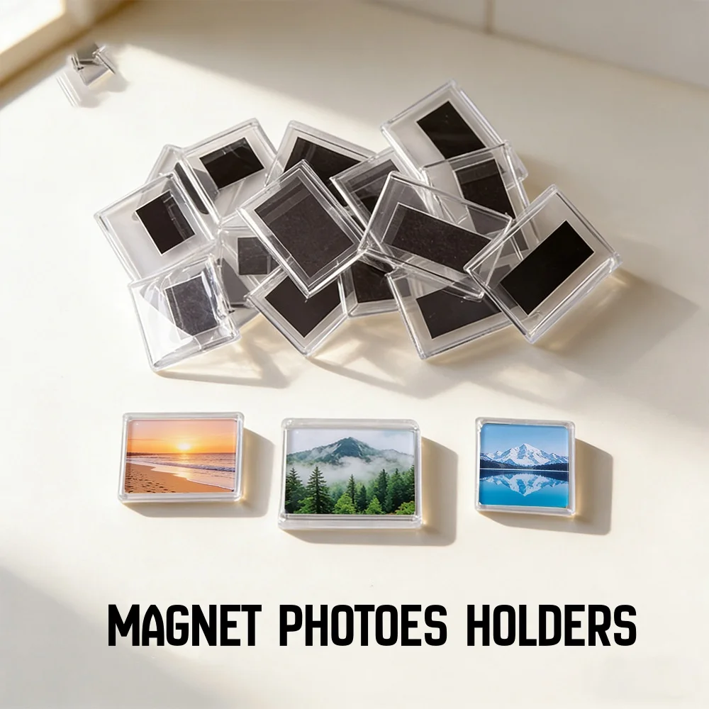 

10-40Pcs Blank Photo Frame, Insert Fridge Magnets, Mini Magnetic Refrigerator Photo Picture Frames Multiple sizes