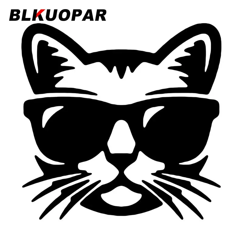 BLKUOPAR For Cool Cat Nerd Amusing Car Stickers Air Conditioner Decal Die-cut Vinyl Car Wrap Personality Creative Decoration