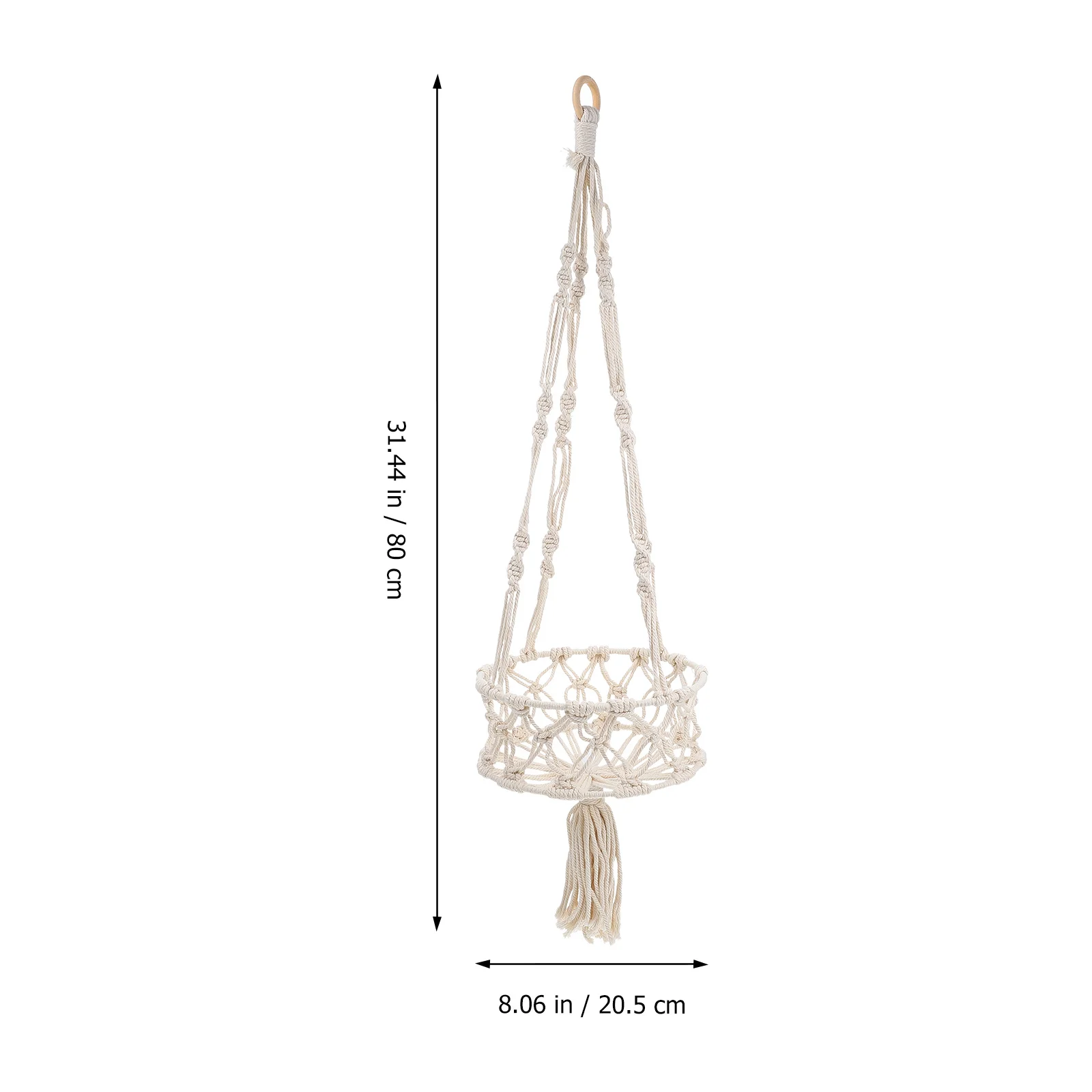 

1Pcs Fruit Hanging Basket Practical Handmade Macrame Plant Holder Decorative Flowerpot Balcony Home Storage Flower Basket