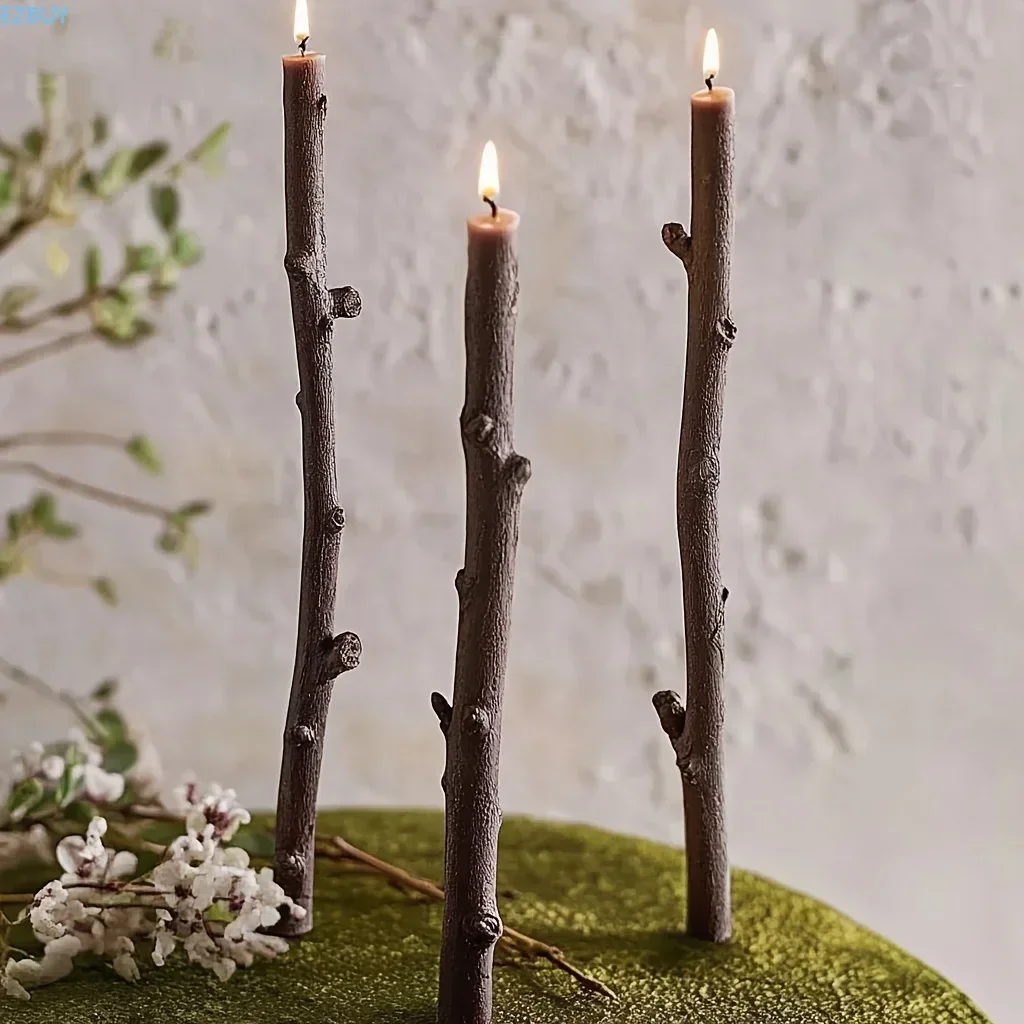 DIY Long Branch Shaped Candle Silicone Tree Branch Epoxy Resin Molds Candle Making Kit Simulation Mold Home Decoration Ornament