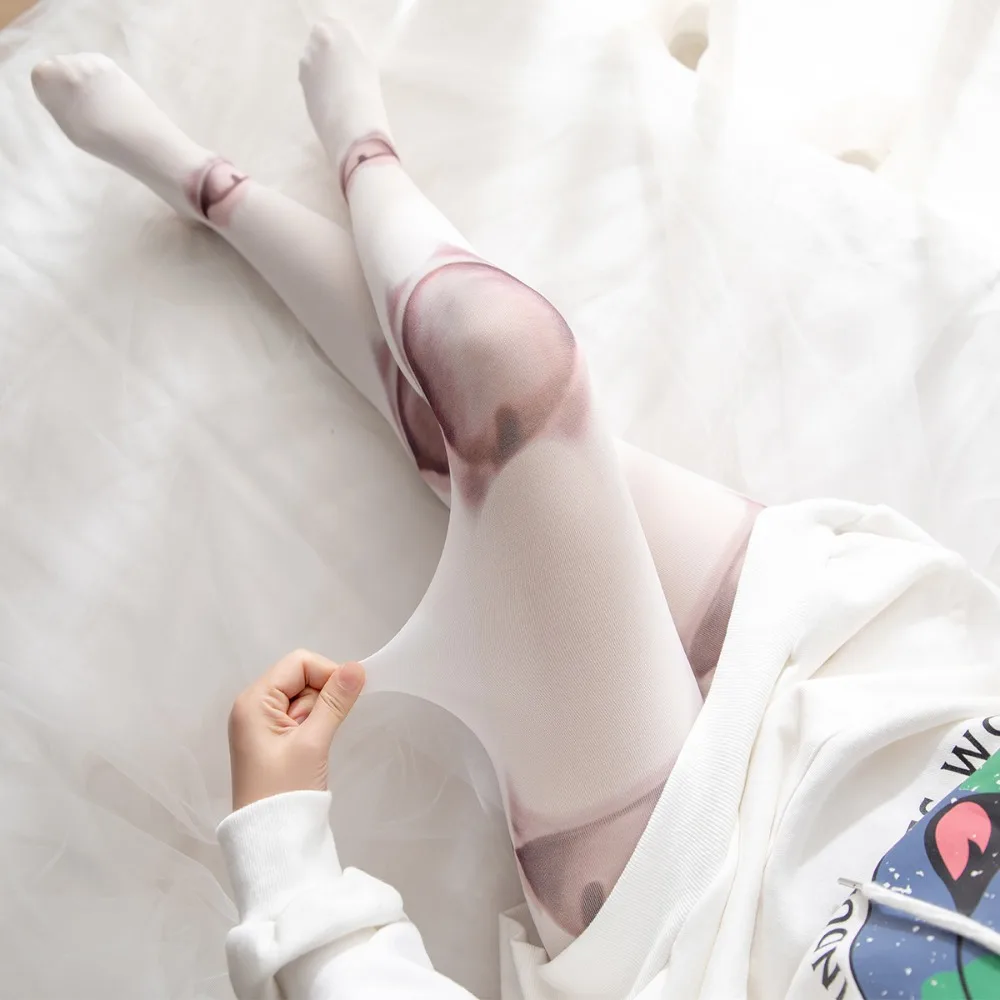 Novelty Design Harajuku Pantyhose Jointed Doll Style Anime Lolita Stockings 3D Printed Pattern Japanese Gothic Tights