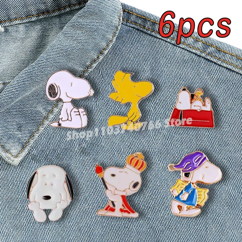 Snoopy Anime Enamel Pins Cartoon Cute Lapel Pin Shirt Bag Backpack Hat Brooch Badge Decoration for Men Women Accessories Jewelry