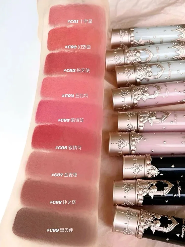 Flower Knows Little Angel Lip Mud Stick Velvet Matte Mist Lipstick Hidden Lip Pattern Hidden Lip Lines