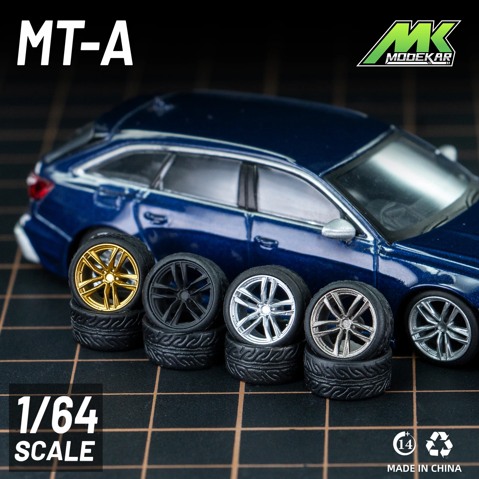 1/64 Microkiom 10mm Wheels with Rubber Tires Model Car Conversion Parts JDM VIP Hotwheels Tomica MiniGT Special Model A