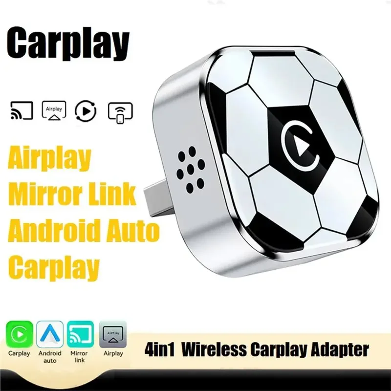 Latest-Wireless Carplay Smart AI Box 4In1 USB Dongle Adapter Airplay/Mirror Link/Android Auto/Carplay Car Intelligent System