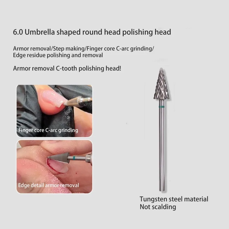 Do usuwania żelu do paznokci Narzędzia do paznokci Końcówki Frezy z węglika wolframu do frezarki elektrycznej do manicure Akcesoria do frezarek
