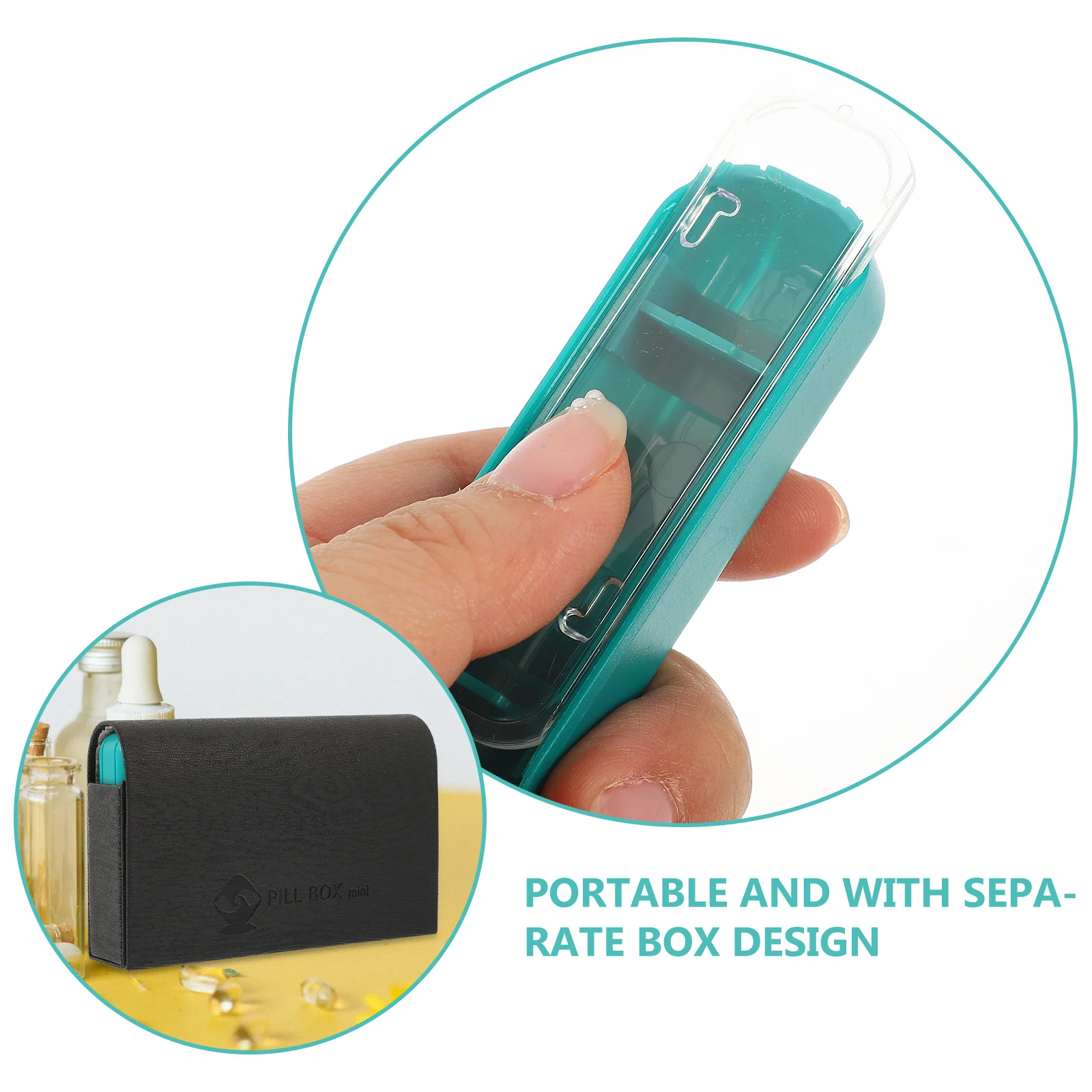 

1Set Medicine Storage Organizer Travel Size Case Mini Container Durable Odorless Design Medicine Organizer Weekly