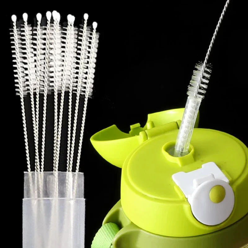 Bending Stainless Straw Brush Cleaner Soft Hair Suction Glass Tube Cleaning Brushes Baby Kids Bottle Brush Long Handle Reusable