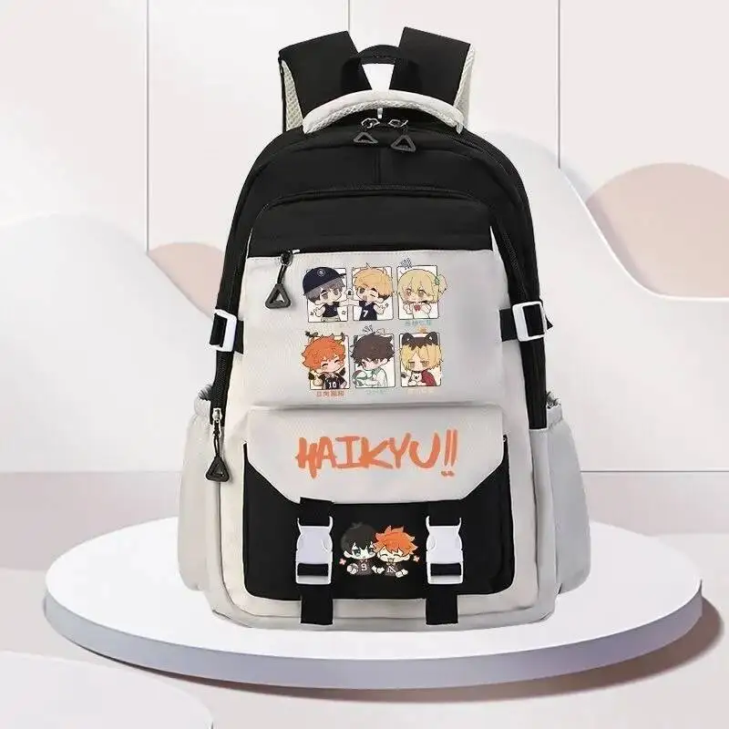 

Anime Game Breathable Mesh Black Blue Brown Green Purple Haikyuu Student Teens School Bags Backpacks