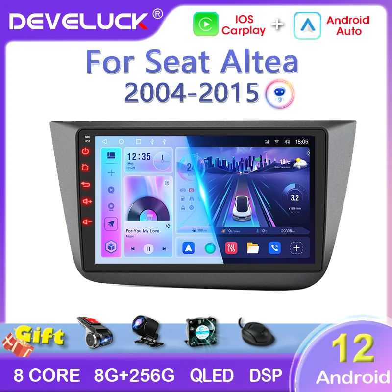 

Android 12 Carplay Auto Car Radio For Seat Altea 2004-2015 Toledo III 3 2004-2009 Multimedia Player Autoradio Navigation GPS DVD